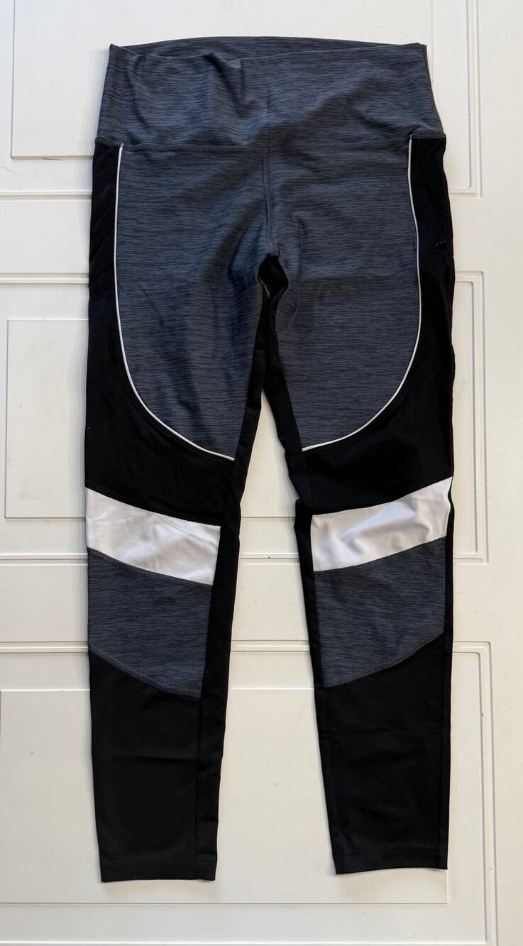 Victorias Secret PINK Womens Sz L Ultimate Black Gray Ankle Yoga Pants Leggings